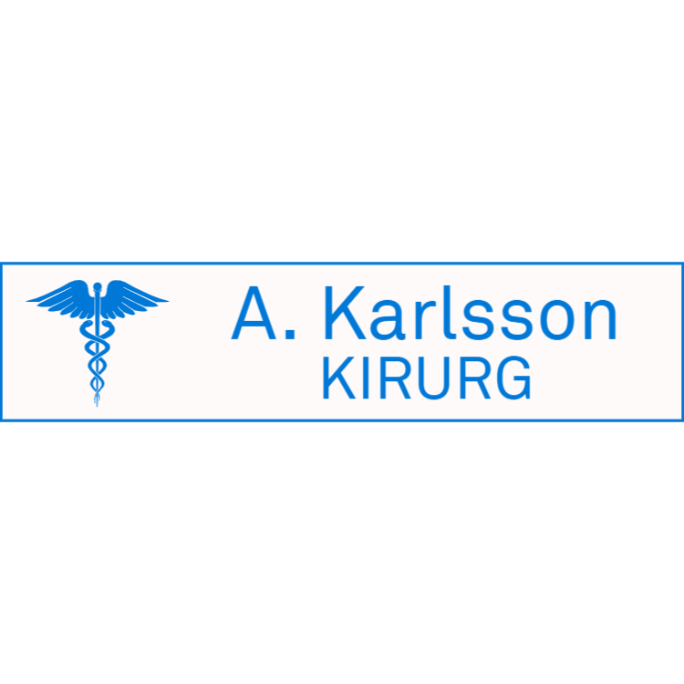 Vit med blå namnplatta för läkare