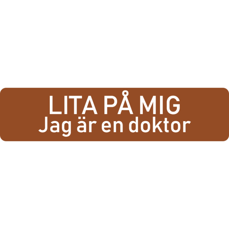 Rolig brun namnplatta för läkare