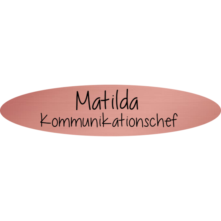 Rundad guld-namnplatta