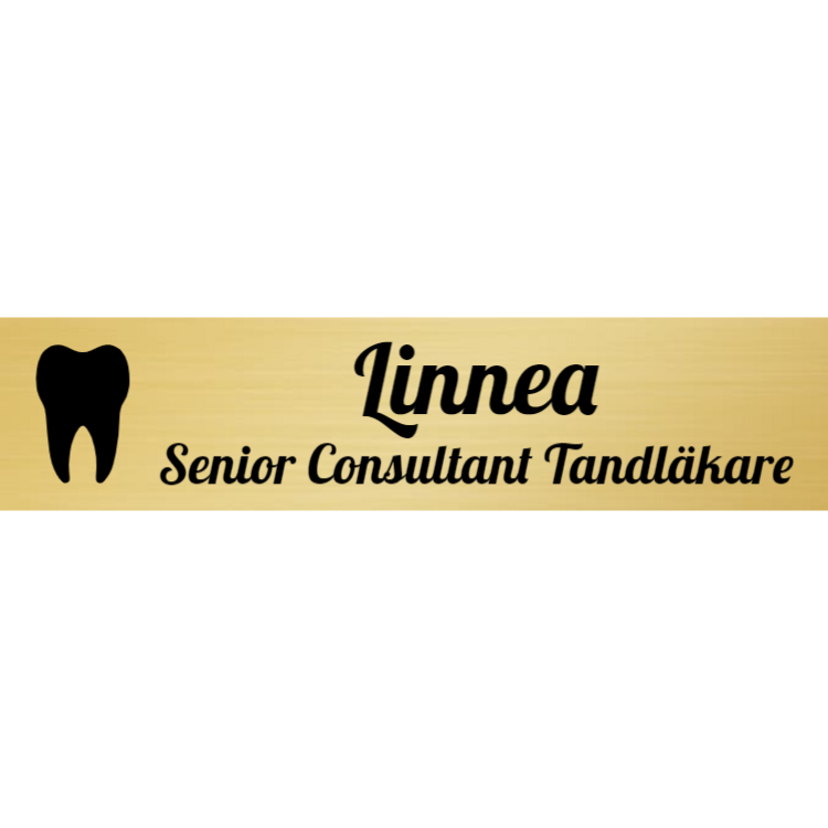 Guld namnskylt för tandläkare