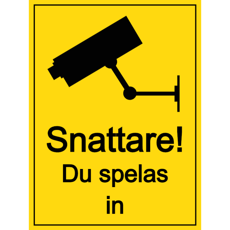 Shoplifters - du registreras skylt