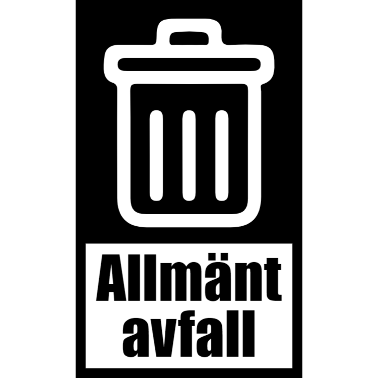 Svart klistermärke för allmän avfall