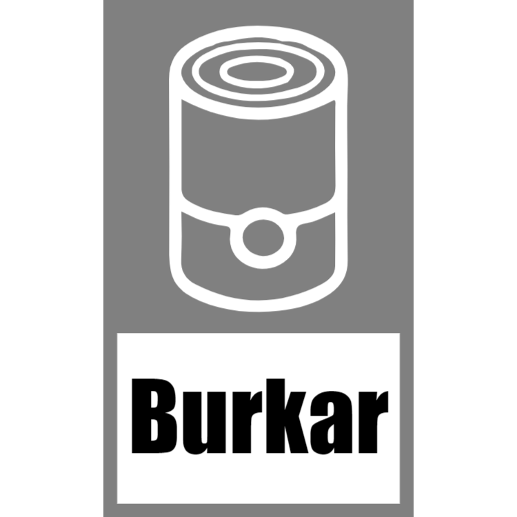Grå klistermärke för burkar