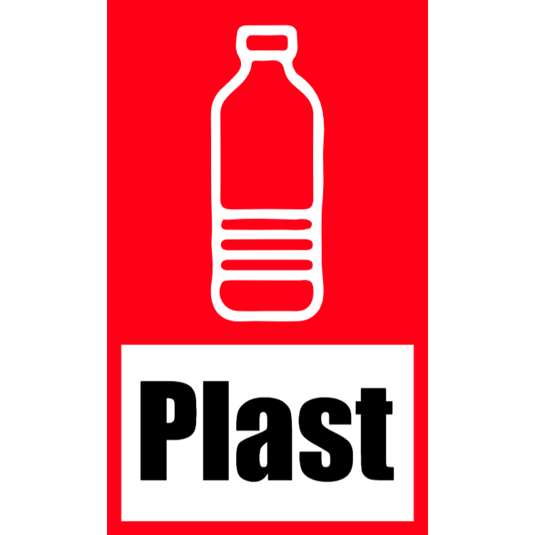 Röd klistermärke för plast