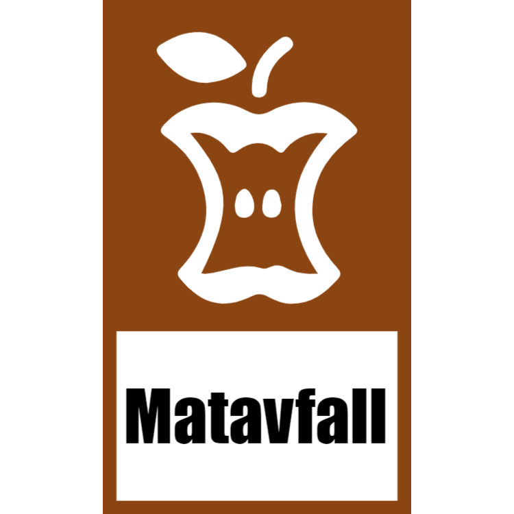 Brun klistermärke för matavfall