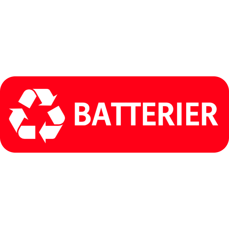 Röd batterier landskap klistermärke