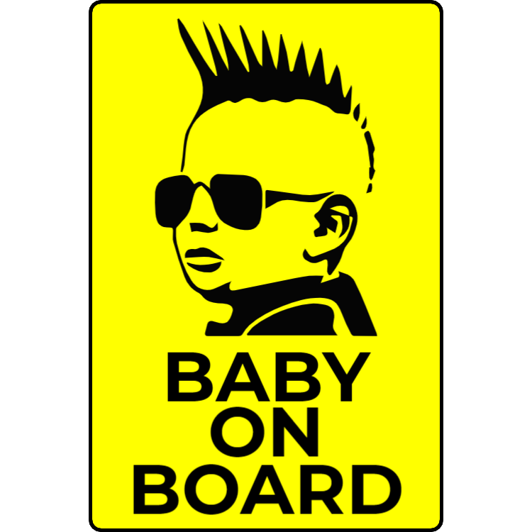 Rock baby on board klistermärke