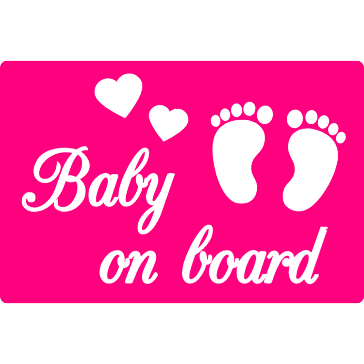 Rosa baby on board klistermärke