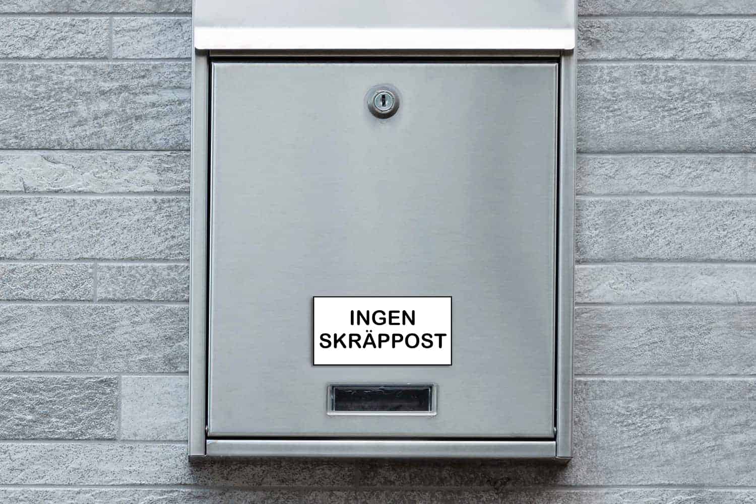 Ingan skräppost-skyltar