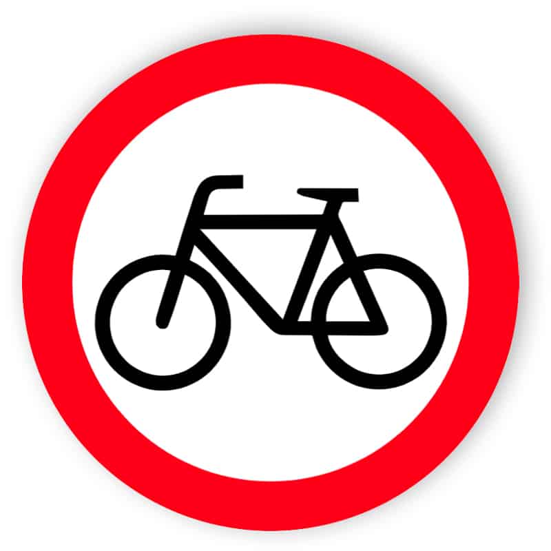 Cykling förbjudet