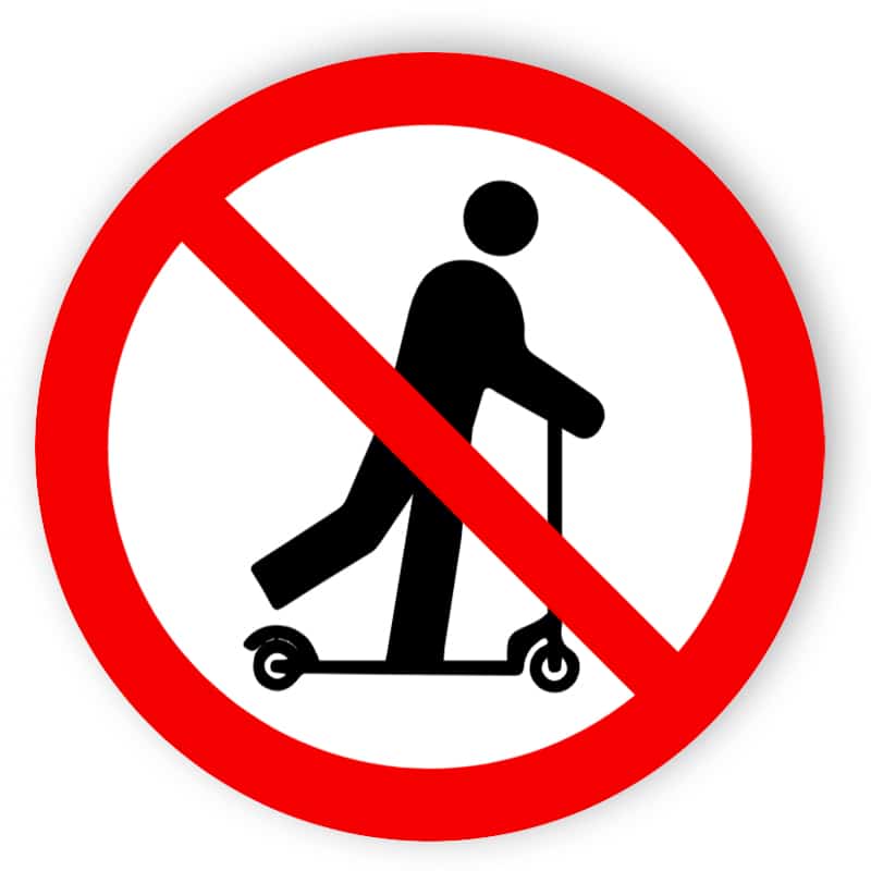 Scooter ridning förbjuden