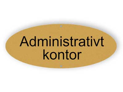 Matt guld administrativt kontorsskylt