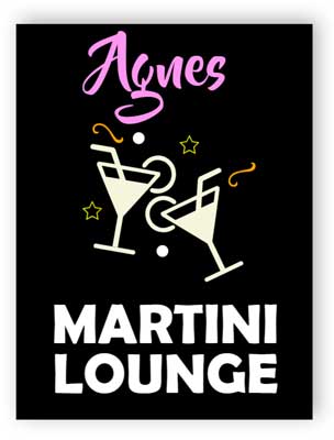 Martini lounge skylt
