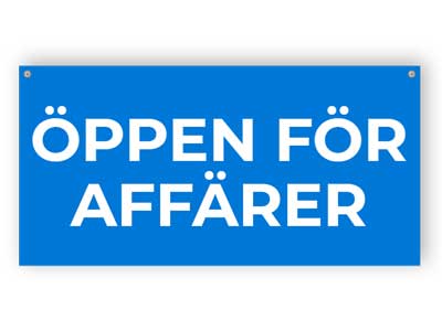 Öppet för affärsskylt