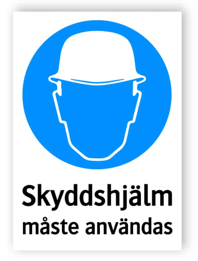 Skyddshjälm måste användas