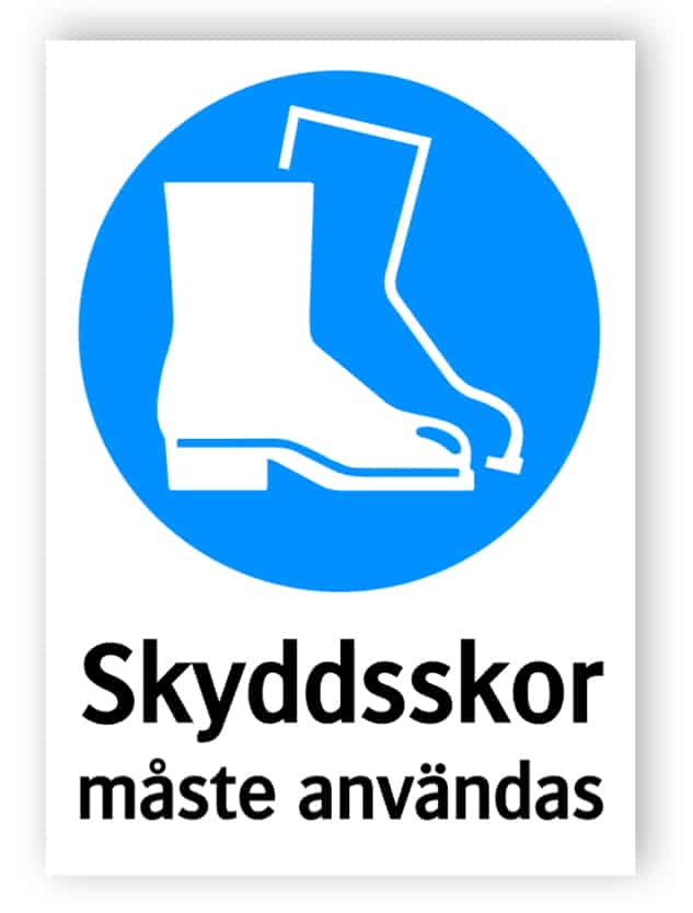 Skyddsskor måste användas