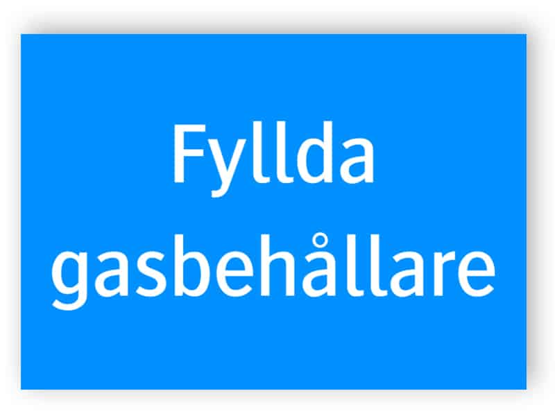 Fyllda gasbehållare