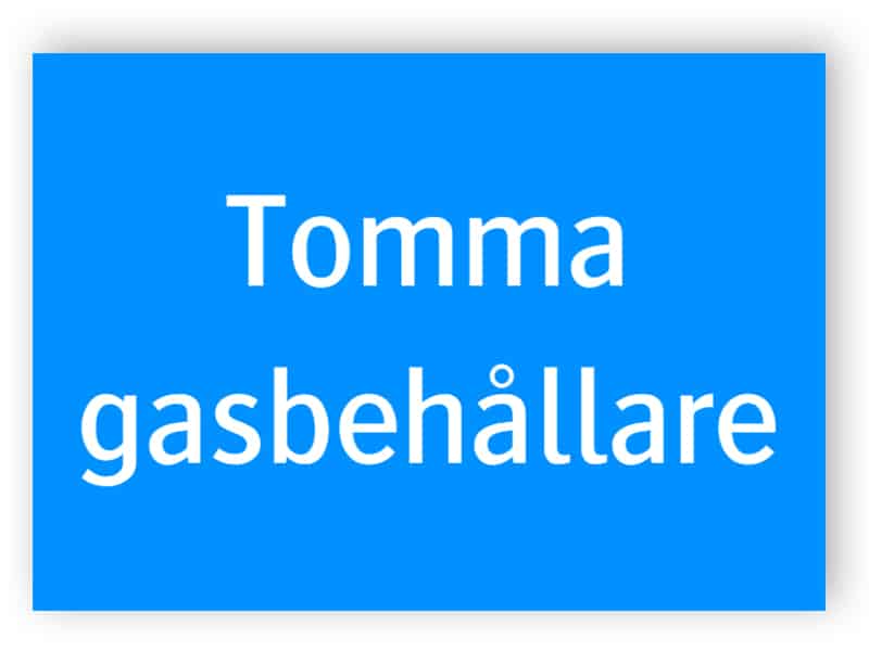 Tomma gasbehållare