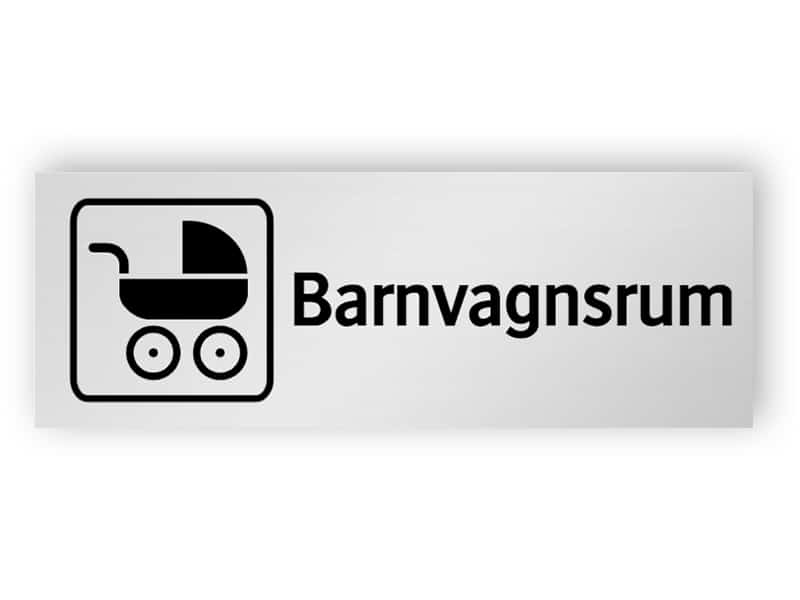 Barnvagnsrum skylt