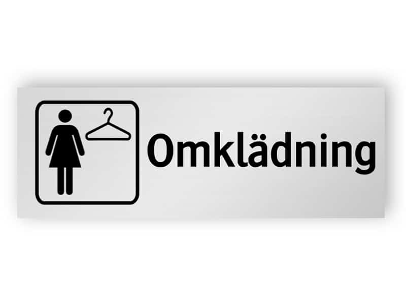 Omklädning Dam tjej skylt