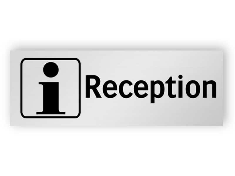 Reception skylt