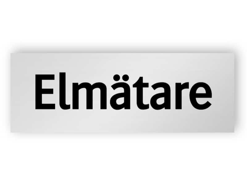 Elmätare skylt