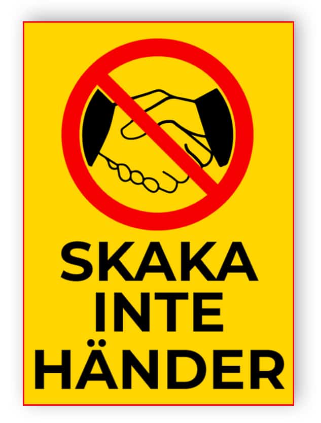 Skaka inte händer - klistermärke