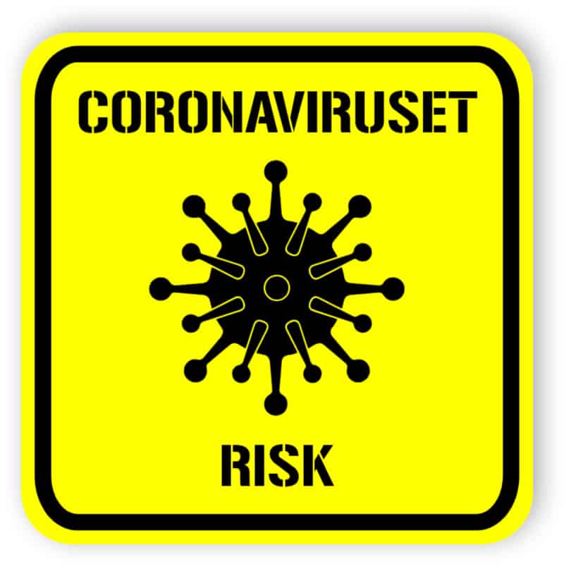 Coronaviruset risk - klistermärke