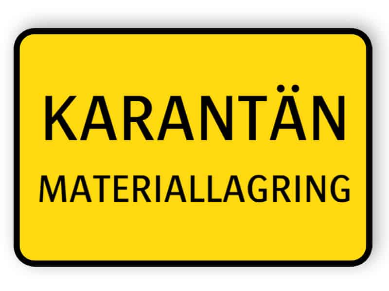 Karantän - Materiallagring klistermärke
