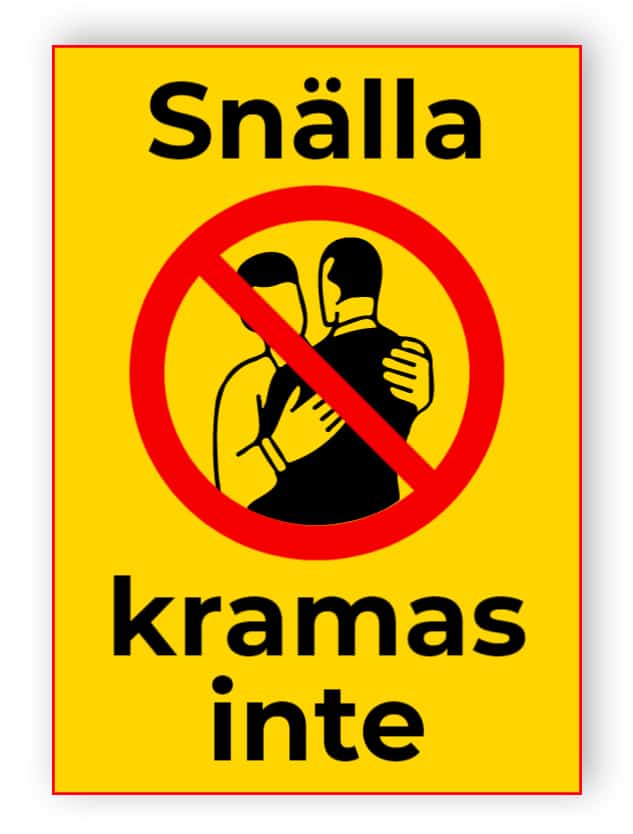 Snälla, kramas inte - klistermärke