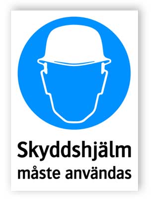 Skyddshjälm måste användas - alu-komposit