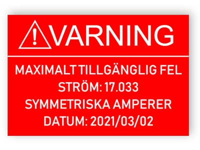 Rött varnings tekniskt skylt