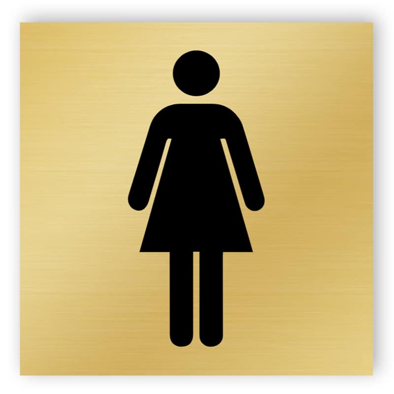Guld toalett sign - kvinnor
