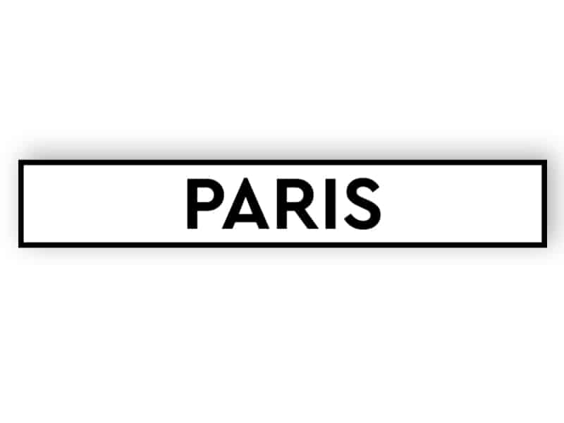Paris - vit skylt