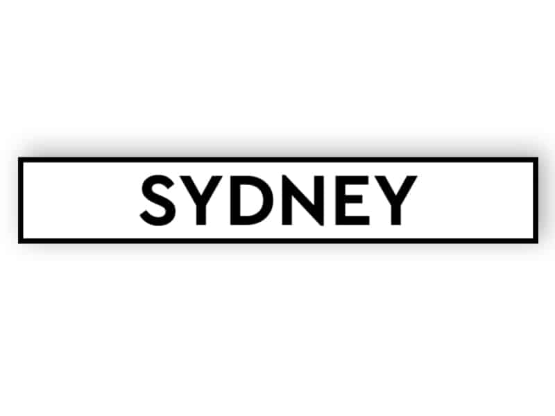 Sydney - vit skylt