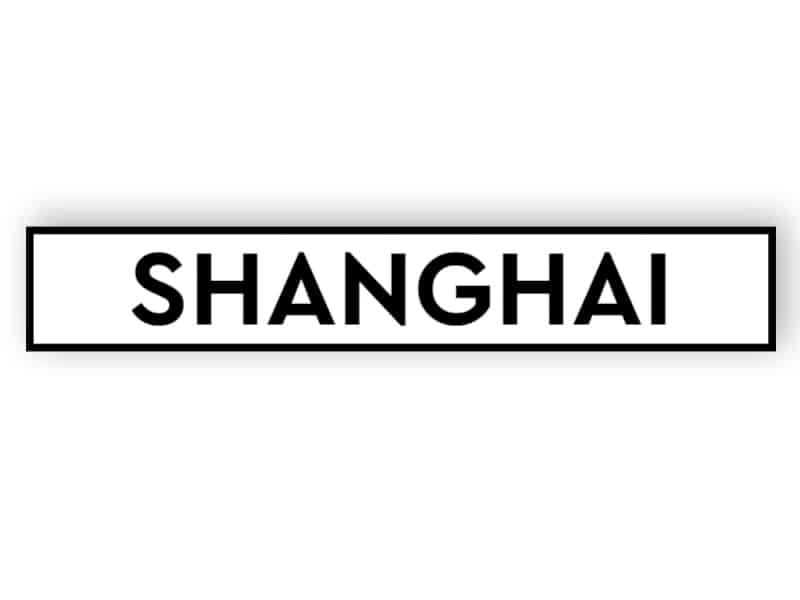 Shanghai - vit skylt