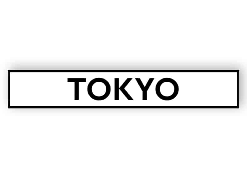 Tokyo - vit skylt