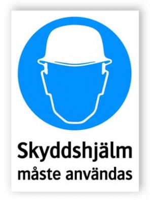 Skyddshjälm måste användas - alu-komposit