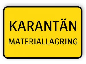 Karantän - Materiallagring klistermärke