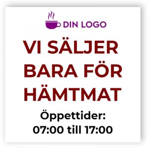 Vi säljer bara för hämtmat - klistermärke