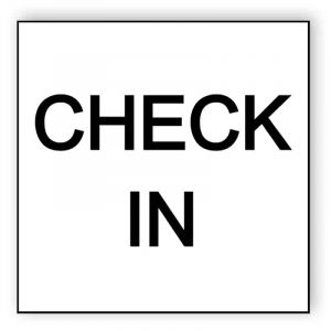 Checka in / check in