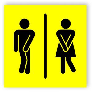 Gul toalett sign