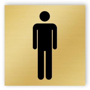 Guld toalett sign - män
