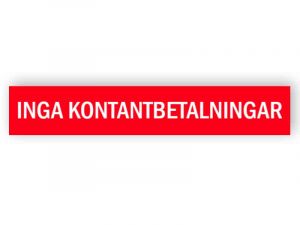 Inga kontantbetalningar - klistermärke 1