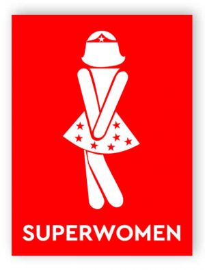 Super kvinnor toalett skyltar