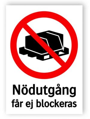 Nödutgång får ej blockeras