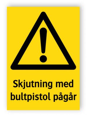 Skjutning med bultpistol pågår