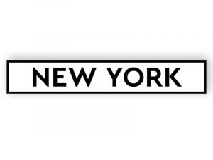 New York - vit skylt