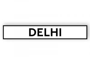 Delhi - vit skylt