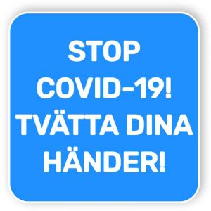 Stop covid-19 - tvätta dina händer - klistermärke